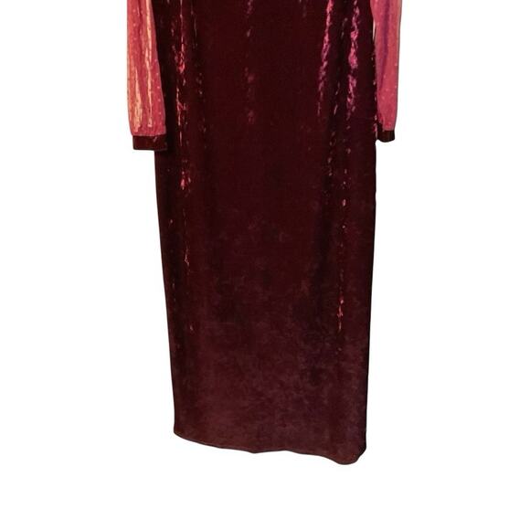Cranberry Crushed Velvet Plus Size 3x Gown Dress Formal Holiday Wedding - Picture 13 of 16